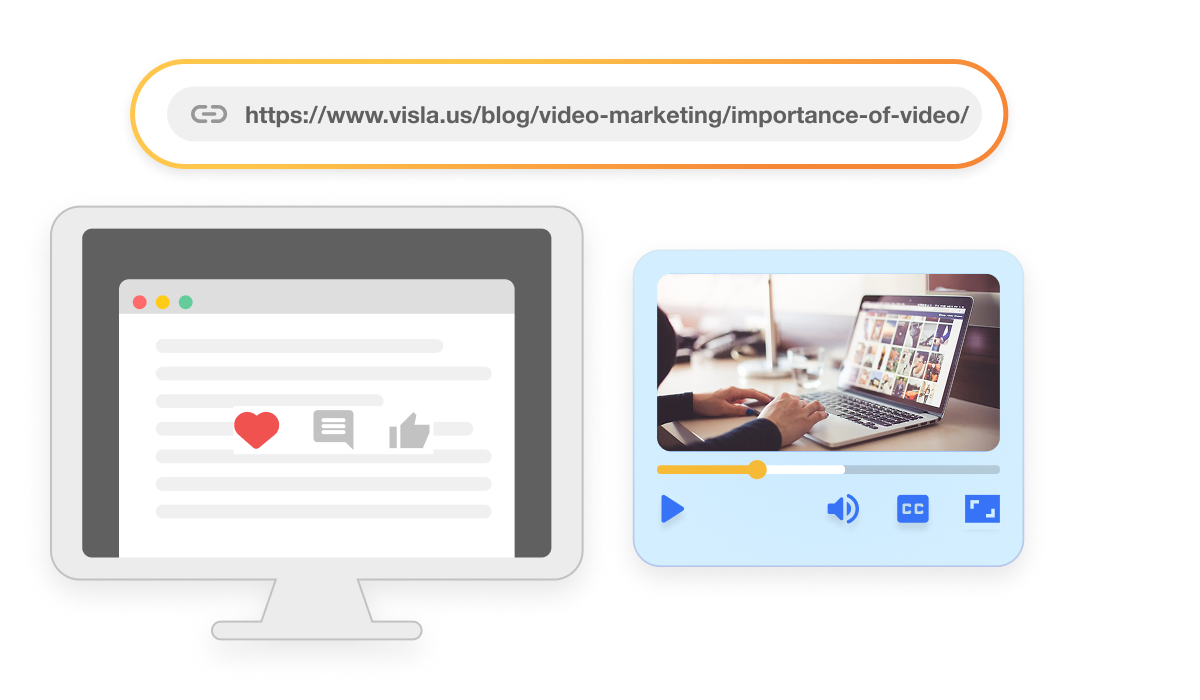 Share your final video using Visla’s automatic video editor by exporting, embedding, or linking.
